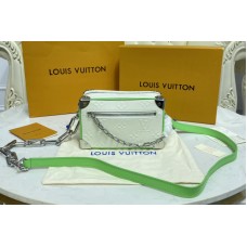 Louis Vuitton M44735 Mini Soft Trunk men bag in White Monogram Canvas