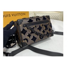 Louis Vuitton M67841 Mini Soft Trunk Bag on Embroidered Monogram Tuffetage Noir coated canvas Louis Vuitton M67841 Mini Soft Trunk Bag on Embroidered Monogram Tuffetage Noir coated canvas