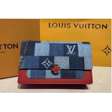 Louis Vuitton M69036 Flore Chain Wallet in Blue/Red Monogram Denim canvas Louis Vuitton M69036 Flore Chain Wallet in Blue/Red Monogram Denim canvas