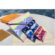 Louis Vuitton M69119 Escale Pochette Kirigami In Pastel / Blue / Red Monogram Canvas Louis Vuitton M69119 Escale Pochette Kirigami In Pastel / Blue / Red Monogram Canvas
