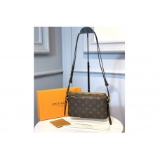 Louis Vuitton M69156 Pochette Double Zip Bag in Monogram Canvas and Monogram Reverse Canvas
