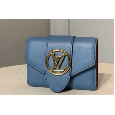 Louis Vuitton M69175 Pont 9 compact wallet in Blue Cowhide leather Louis Vuitton M69175 Pont 9 compact wallet in Blue Cowhide leather
