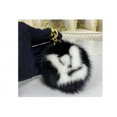 Louis Vuitton M69563 Fur bag charm and key holder on Black Louis Vuitton M69563 Fur bag charm and key holder on Black