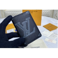 Louis Vuitton M80038 Pocket Organizer Wallet in Taurillon Shadow leather