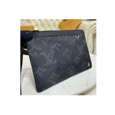 Louis Vuitton M80142 2054 Reversible Pouch in Monogram 3D Gray and Black/Green Louis Vuitton M80142 2054 Reversible Pouch in Monogram 3D Gray and Black/Green