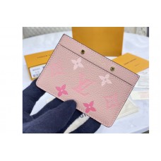Louis Vuitton M80401 Card Holder in Pink Monogram Empreinte leather