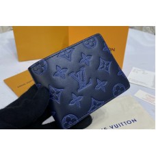 Louis Vuitton M80422 Multiple wallet in Navy Blue Monogram Shadow cowhide leather