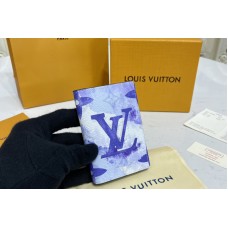 Louis Vuitton M80455 Pocket Organizer wallet in Monogram Watercolor Blue coated canvas