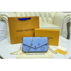 Louis Vuitton M80498 Félicie Pochette Bag in Blue Monogram Empreinte leather