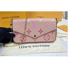 Louis Vuitton M80498 Félicie Pochette Bag in Pink Monogram Empreinte embossed Leather