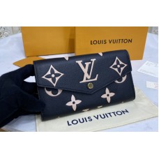 Louis Vuitton M80496 Sarah wallet in Black/Beige Monogram Empreinte leather