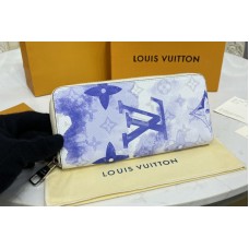 Louis Vuitton M80499 Zippy Vertical Wallet in Monogram Watercolor Blue coated canvas Louis Vuitton M80499 Zippy Vertical Wallet in Monogram Watercolor Blue coated canvas