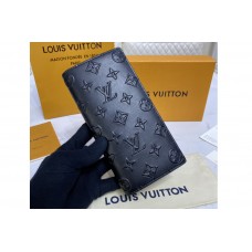 Louis Vuitton M80503 Brazza Wallet in Black Monogram Seal cowhide leather