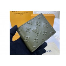 Louis Vuitton M80520 Slender Wallet in Khaki Monogram Seal cowhide leather