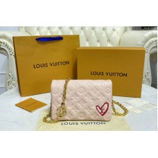 Louis Vuitton M80742 Pochette Coussin bag in Pink Monogram-embossed lambskin Louis Vuitton M80742 Pochette Coussin bag in Pink Monogram-embossed lambskin