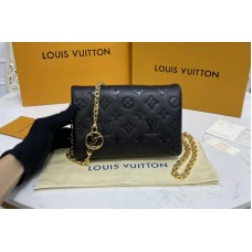 Louis Vuitton M80742 Pochette Coussin Bag in Black Monogram-embossed lambskin Louis Vuitton M80742 Pochette Coussin Bag in Black Monogram-embossed lambskin