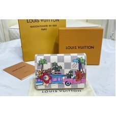 Louis Vuitton N60478 Victorine Wallet in Damier Azur canvas With Fuchsia Pink Louis Vuitton N60478 Victorine Wallet in Damier Azur canvas With Fuchsia Pink
