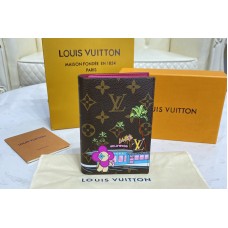 Louis Vuitton M80886 Passport Cover in Monogram canvas With Fuchsia Pink
