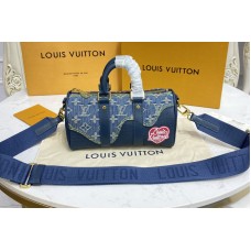 Louis Vuitton M81011 Keepall XS Bag in Blue Monogram Denim Louis Vuitton M81011 Keepall XS Bag in Blue Monogram Denim