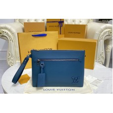 Louis Vuitton M81029 Pochette iPad Pouch in Blue Aerogram cowhide leather
