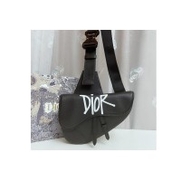 Christian Dior 93 Dior Saddle bag in Black Calfskin Leather Christian Dior 93 Dior Saddle bag in Black Calfskin Leather