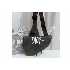 Christian Dior 93 Dior Saddle bag in Black Calfskin Leather