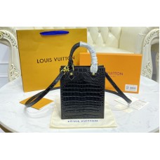 Louis Vuitton N99487 Petit Sac Plat bag in Black Brilliant Alligator leather Louis Vuitton N99487 Petit Sac Plat bag in Black Brilliant Alligator leather