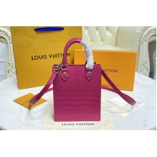 Louis Vuitton N99487 Petit Sac Plat bag in Pink Brilliant Alligator leather