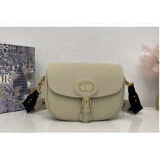 Christian Dior Marge Dior Bobby Bag in Beige Box Calfskin with Blue Dior Oblique Embroidered Strap