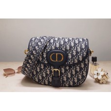 Christian Dior Marge Dior Bobby Bag in Blue Dior Oblique Embroidered