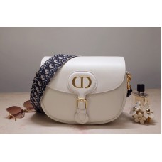 Christian Dior Marge Dior Bobby Bag in Latte Box Calfskin with Blue Dior Oblique Embroidered Strap Christian Dior Marge Dior Bobby Bag in Latte Box Calfskin with Blue Dior Oblique Embroidered Strap