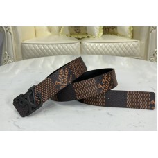 Louis Vuitton MP254V Squared 40mm reversible belt in Ebene/Black With Black Buckle Louis Vuitton MP254V Squared 40mm reversible belt in Ebene/Black With Black Buckle