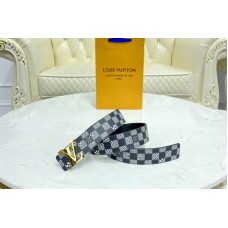 Louis Vuitton MP289V Anagram 40mm reversible belt in Black/White Distorted Damier canvas With Gold Buckle Louis Vuitton MP289V Anagram 40mm reversible belt in Black/White Distorted Damier canvas With Gold Buckle