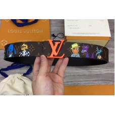 Louis Vuitton MP291T Shape 40mm reversible belt in Monogram canvas and leather With Orange Buckle