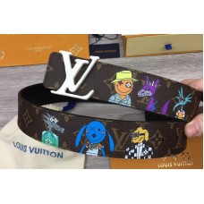 Louis Vuitton MP291T Shape 40mm reversible belt in Monogram canvas and leather With White Buckle