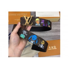 Louis Vuitton MP291T Shape 40mm reversible belt in Monogram canvas and leather With Gold Buckle