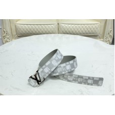 Louis Vuitton MP300V Initiales 40mm reversible belt in Silver Damier Salt canvas Louis Vuitton MP300V Initiales 40mm reversible belt in Silver Damier Salt canvas