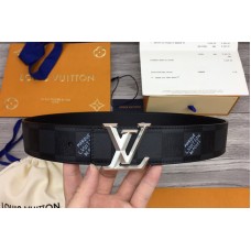 Louis Vuitton MP314T Initials 40mm reversible belt in Damier Graphite With Silver Buckle Louis Vuitton MP314T Initials 40mm reversible belt in Damier Graphite With Silver Buckle