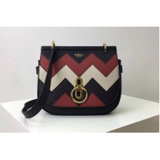 Mulberry Amberley Satchel Bags Black, Rust &#halk Zig Zag Small Classic Grain