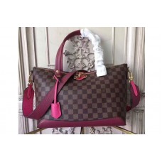Louis Vuitton N41015 Hyde Park Bag in Damier Ebene Canvas With Fuchsia