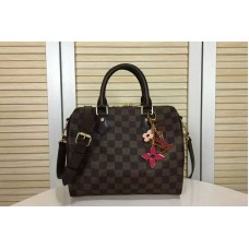 Louis Vuitton N41113 Speedy Bandouliere 25 Bag in Damier Ebene Canvas