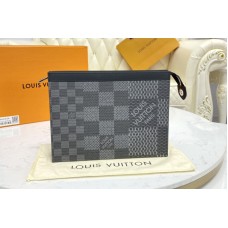 Louis Vuitton N60444 Pochette Voyage in Gray Damier Graphite 3D coated canvas Louis Vuitton N60444 Pochette Voyage in Gray Damier Graphite 3D coated canvas