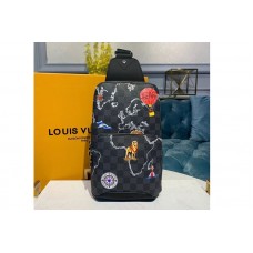 Louis Vuitton N41719 Avenue Sling Bags Damier Graphite Canvas Louis Vuitton N41719 Avenue Sling Bags Damier Graphite Canvas