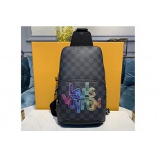 Louis Vuitton N41719 Avenue Sling Bags Damier Graphite Canvas With Print Louis Vuitton N41719 Avenue Sling Bags Damier Graphite Canvas With Print