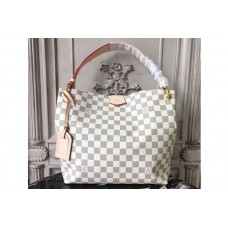 Louis Vuitton N42249 Graceful PM Bag in Damier Azur Canvas With Pink Louis Vuitton N42249 Graceful PM Bag in Damier Azur Canvas With Pink