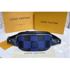 Louis Vuitton N50022 Campus Bumbag bag in Navy blue and black Damier Infini 3D cowhide leather Louis Vuitton N50022 Campus Bumbag bag in Navy blue and black Damier Infini 3D cowhide leather