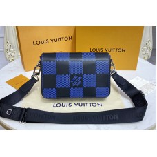 Louis Vuitton N50037 Studio Messenger Bag in Navy Damier Infini 3D cowhide leather Louis Vuitton N50037 Studio Messenger Bag in Navy Damier Infini 3D cowhide leather