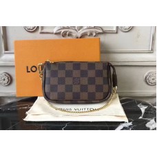 Louis Vuitton N58009 Mini Pochette Accessoires in Damier Ebene Canvas