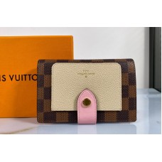 Louis Vuitton N60380 Juliette wallet in Damier Ebene coated canvas With Cream / Venus Pink Louis Vuitton N60380 Juliette wallet in Damier Ebene coated canvas With Cream / Venus Pink