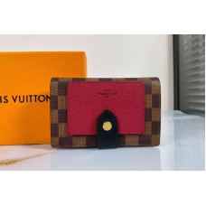 Louis Vuitton N60381 Juliette wallet in Damier Ebene coated canvas With Bordeaux Red / Black Louis Vuitton N60381 Juliette wallet in Damier Ebene coated canvas With Bordeaux Red / Black